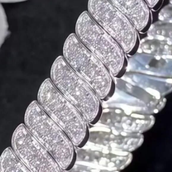 21.0g Full Moissanite Snake Shaped Bracelet Round Cut, 925 Sterling silver NEW - Picture 6 of 10